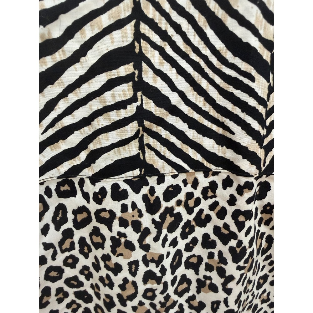 Chicos No Iron Mixed Animal Print Shirt Leopard Zebra 3/4 Sleeve Size 3 XL - Picture 4 of 7